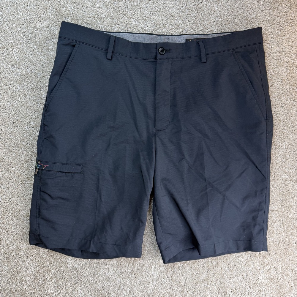Greg Norman Shorts Mens 36 Black Stretch Golf Lightweight Pockets 10 Inseam